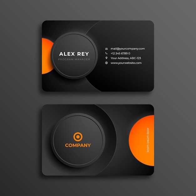 Neumorph business card template