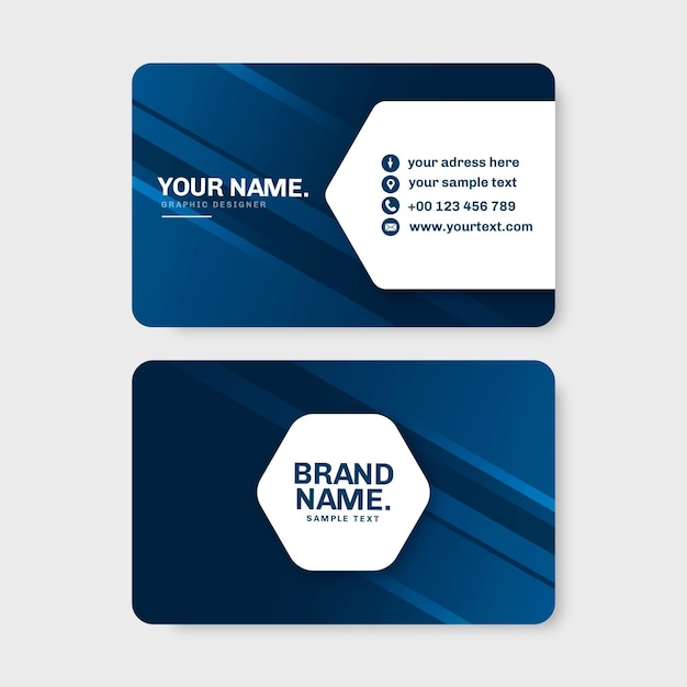 Neumorph dark blue business card template