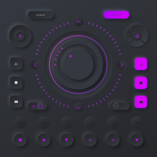 Neumorphic design user interface elements