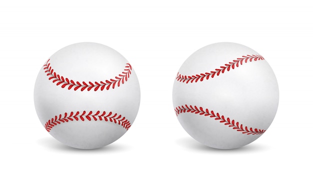 New baseball balls isolated realistic vector