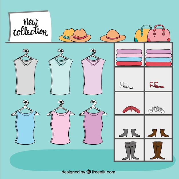 Free Vector new collection closet