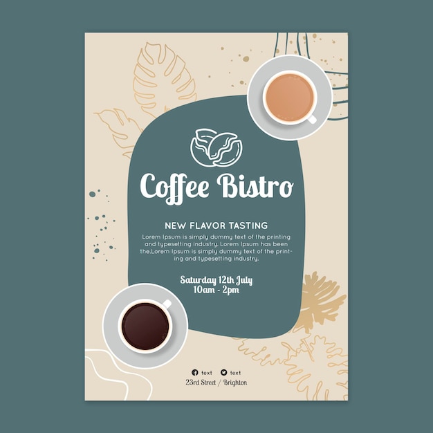 New flavour coffee bistro poster template