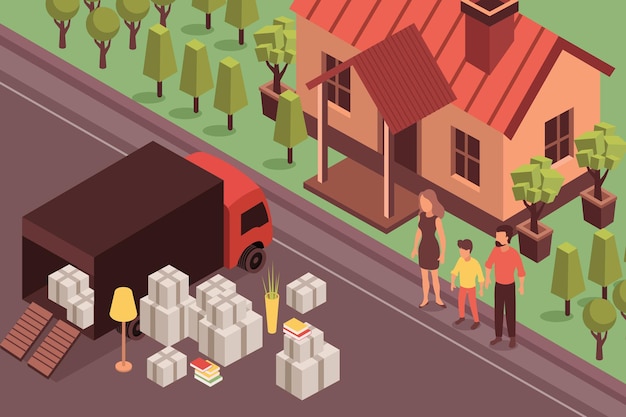 Free Vector new home isometric illustration