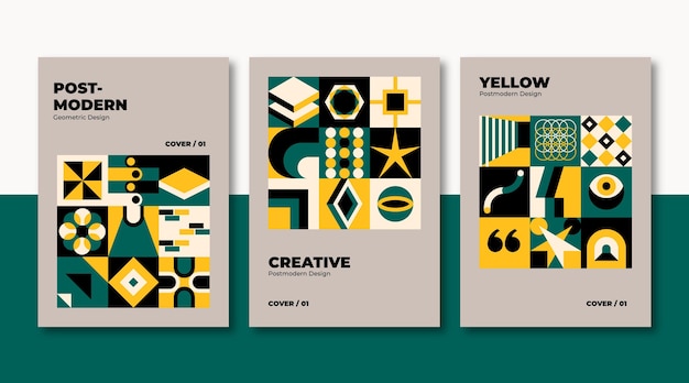 Free Vector new modernism aesthetics business cover collection