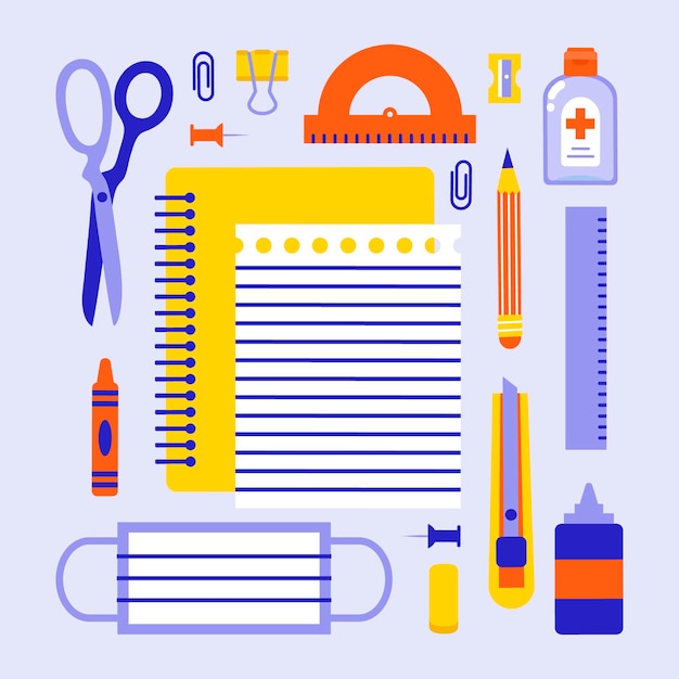 Free Vector new normal school supplies