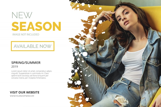 Free Vector new season banner template with splash