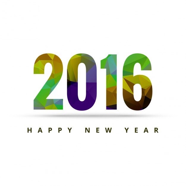 Free Vector new year 2016 colorful text