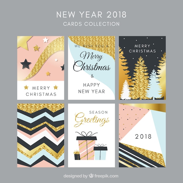 New year 2018 beautiful cards collection