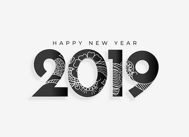 Free Vector new year 2019 artistic design