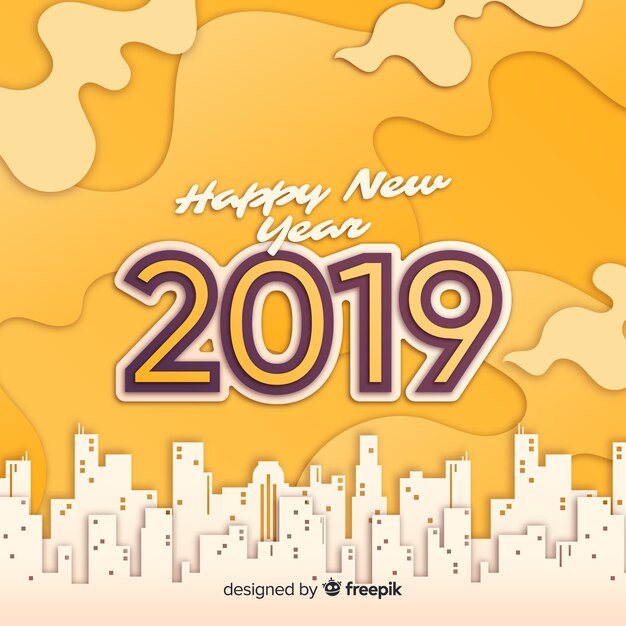 New year 2019 background paper style