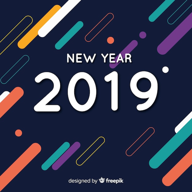 Free Vector new year 2019 background 