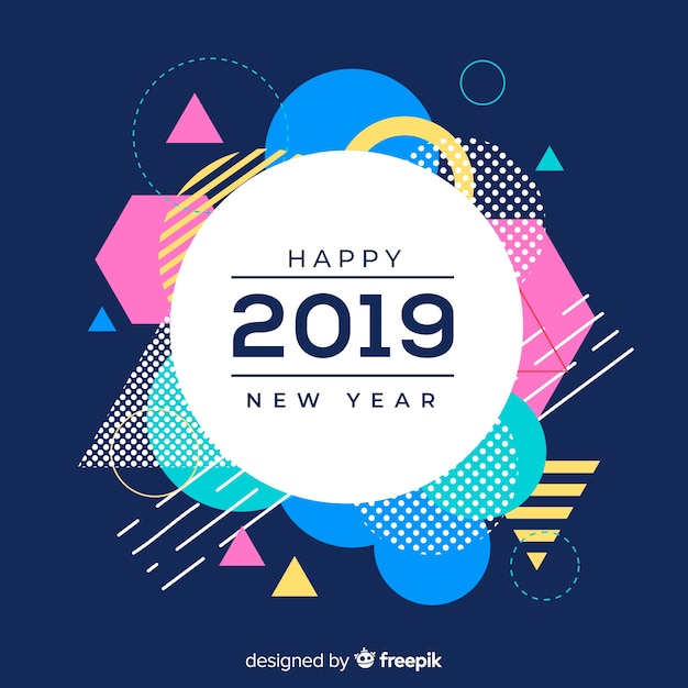 Free Vector new year 2019 background