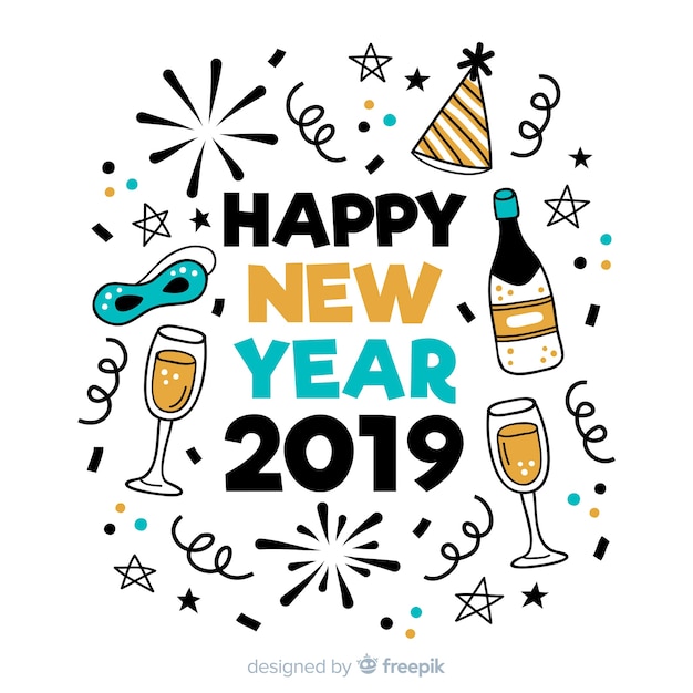 Free Vector new year 2019 background