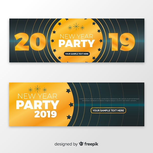 Free Vector new year 2019 banner 