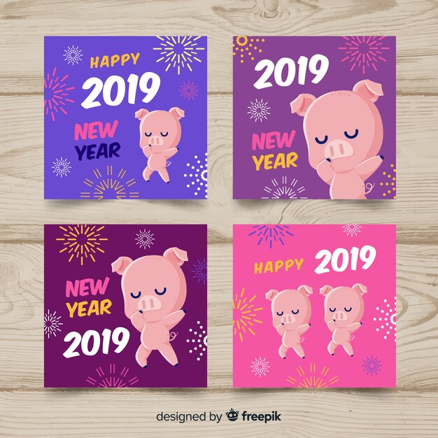 New year 2019 cards