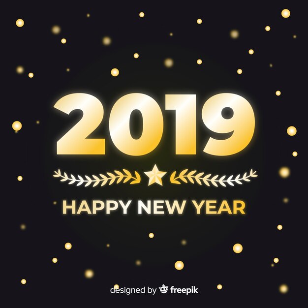 New year 2019 composition with golden style