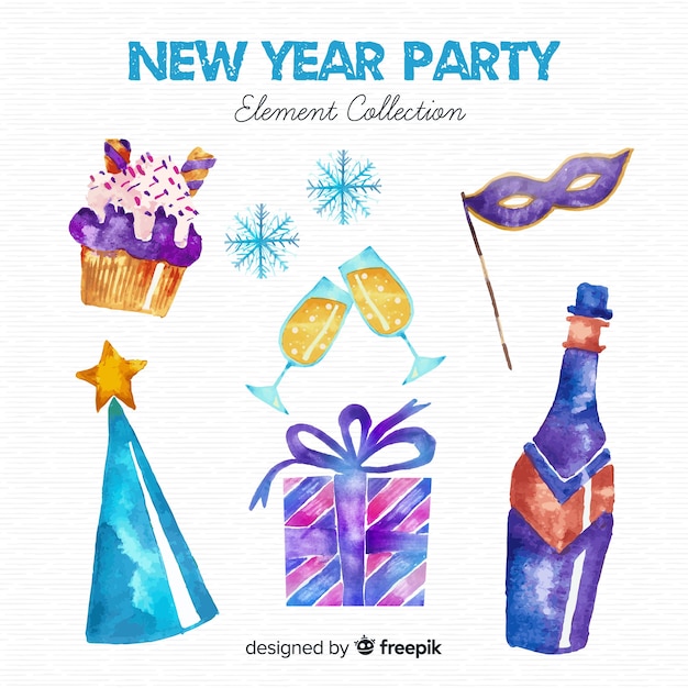 Free vector new year 2019 decoration set