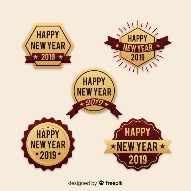 New year 2019 labels set