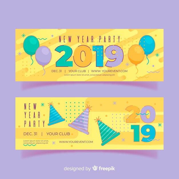 New year 2019 party banner