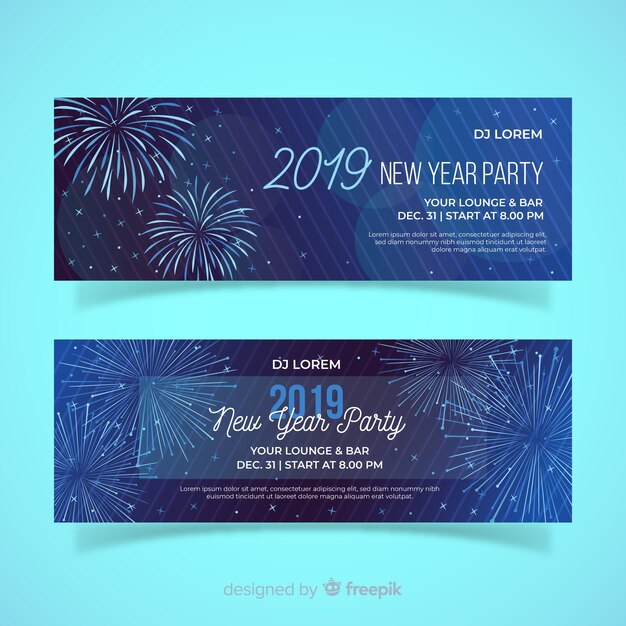 New year 2019 party banner