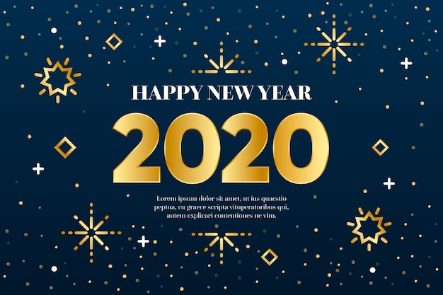 New year 2020 background concept in outline style