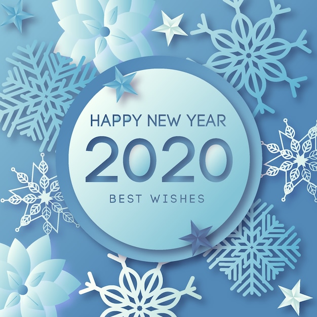 New year 2020 background with realistic golden decoration