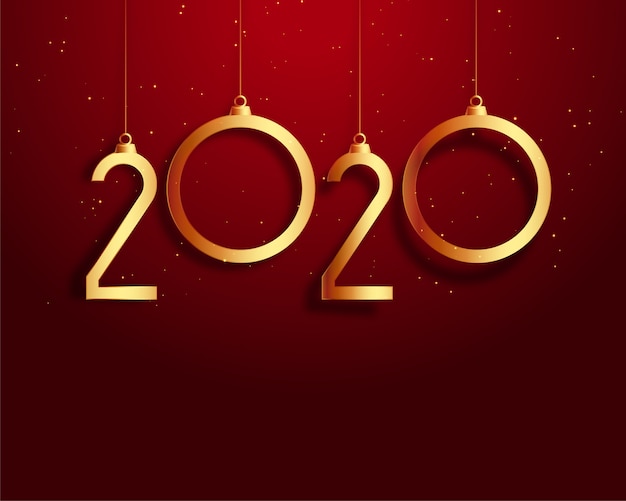 New year 2020 red and gold background 