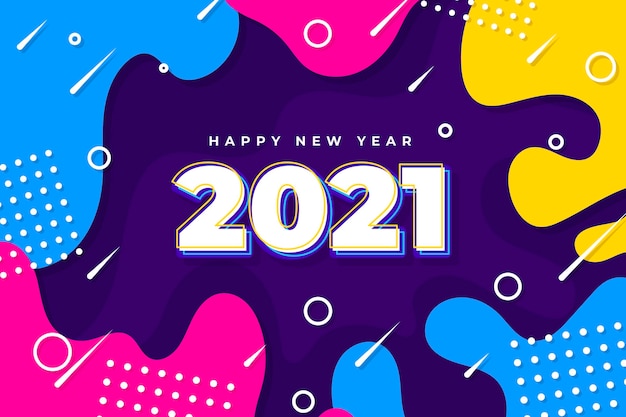 New year 2021 background in flat design