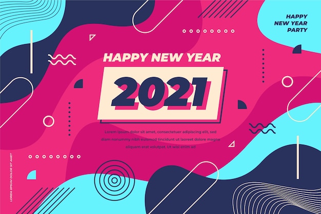 Free Vector new year 2021 background in flat design