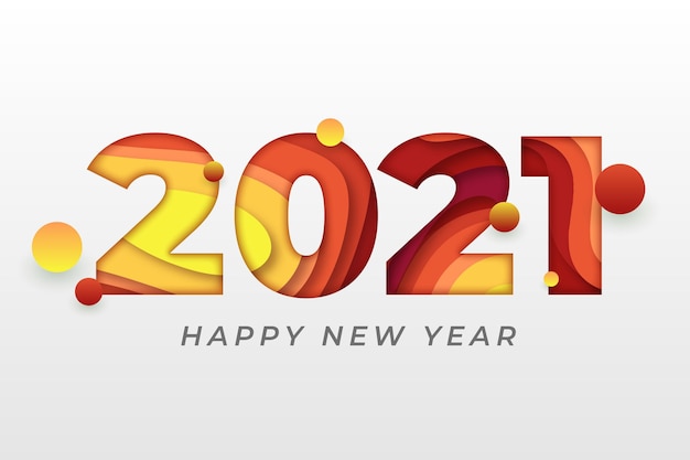 New year 2021 background in paper style