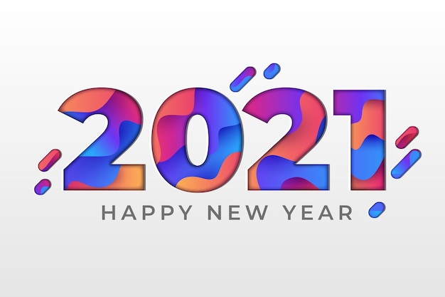 New year 2021 background in paper style