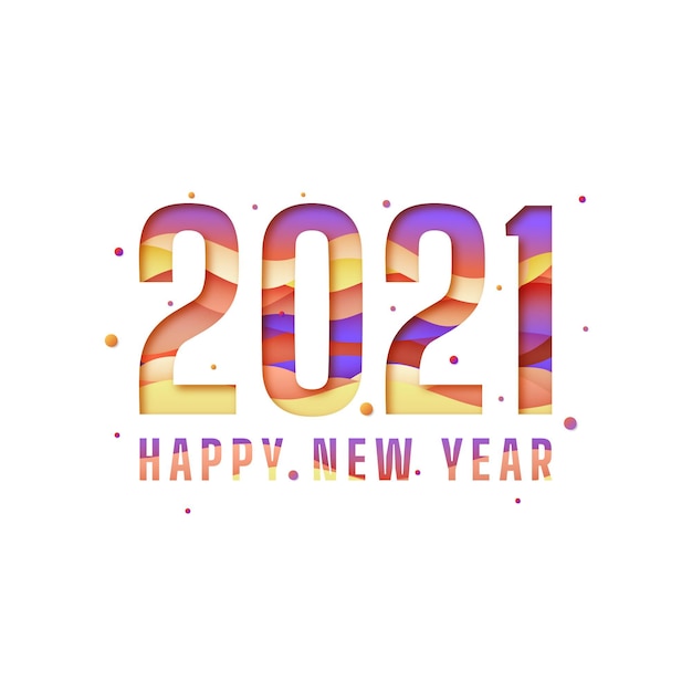 New year 2021 background in paper style