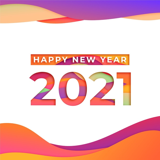 New year 2021 background in paper style