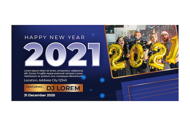 New year 2021 banner concept