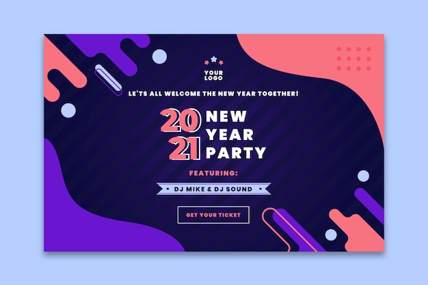 New year 2021 landing page template