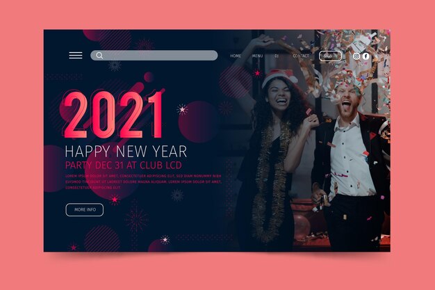 New year 2021 landing page