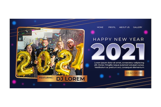 New year 2021 landing page