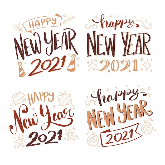 New year 2021 lettering collection