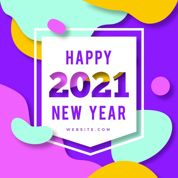 New year 2021 paper style background