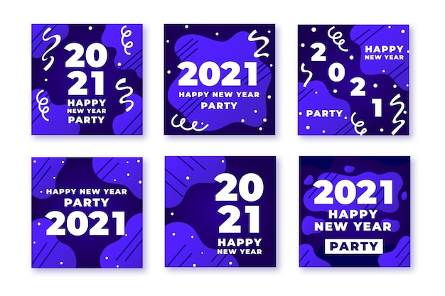 Free Vector new year 2021 party instagram posts