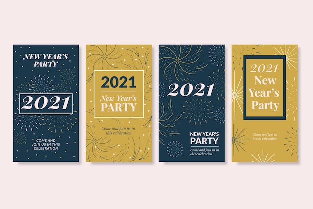 New year 2021 party instagram stories