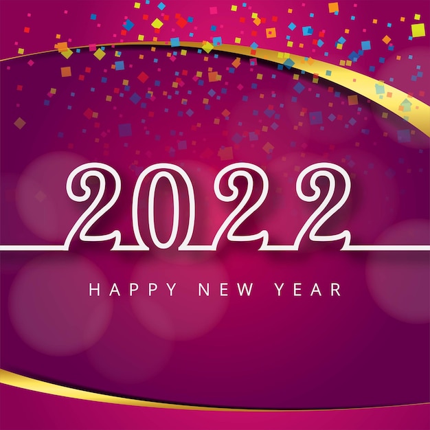 New year 2022 holiday celebration card shiny background