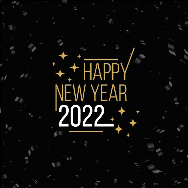 Free Vector new year 2022 stylish text on black background