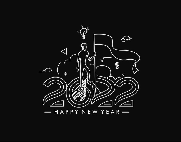 New Year 2022 Text Typography Design illustration.