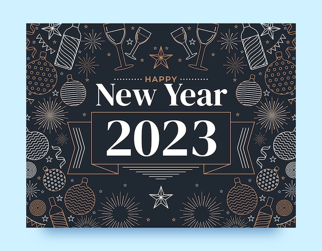 New year 2023 celebration photocall template