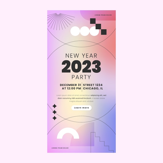 New year 2023 celebration vertical banner template