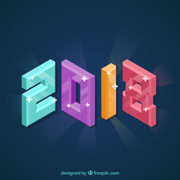 Free vector new year background 2018