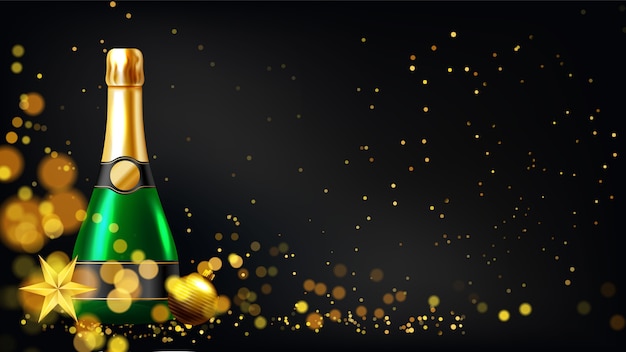 Free Vector new year background with champagne glasses