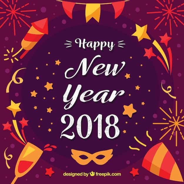 New year background with party elements