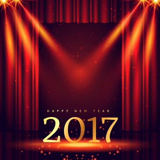 New year background with theater and lights